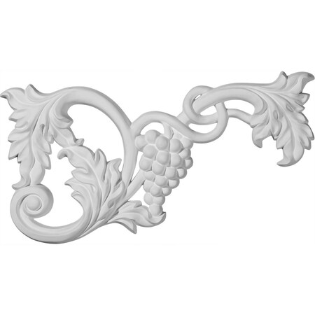 Ekena Millwork 12 5/8"W  x 6 3/4"H x 1"P Large Grape and Leaf Onlay, Right ONL12X06X01GR-R